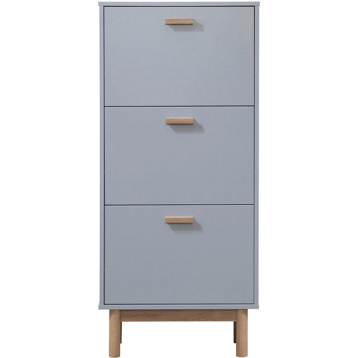 Schuhkipper Melanie Grau/ Eiche Dekor B: 58 Cm - Eichefarben/Grau, Design, Holzwerkstoff (58/131/25cm) - MID.YOU