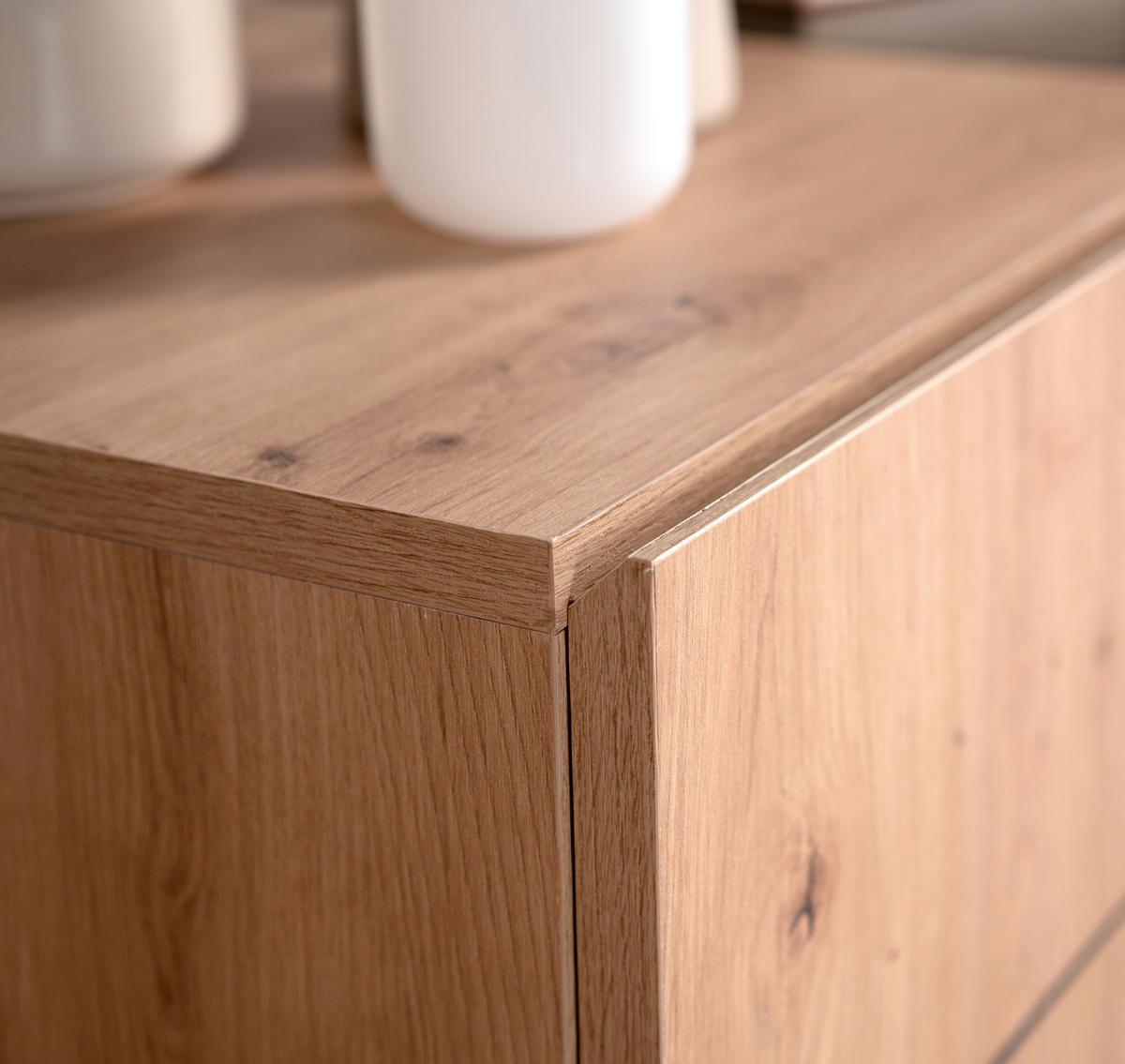 TV-Element Nola B: 195 cm Eiche Dekor/Schwarz - Eichefarben/Schwarz, KONVENTIONELL, Holzwerkstoff (195/48/37cm) - MID.YOU