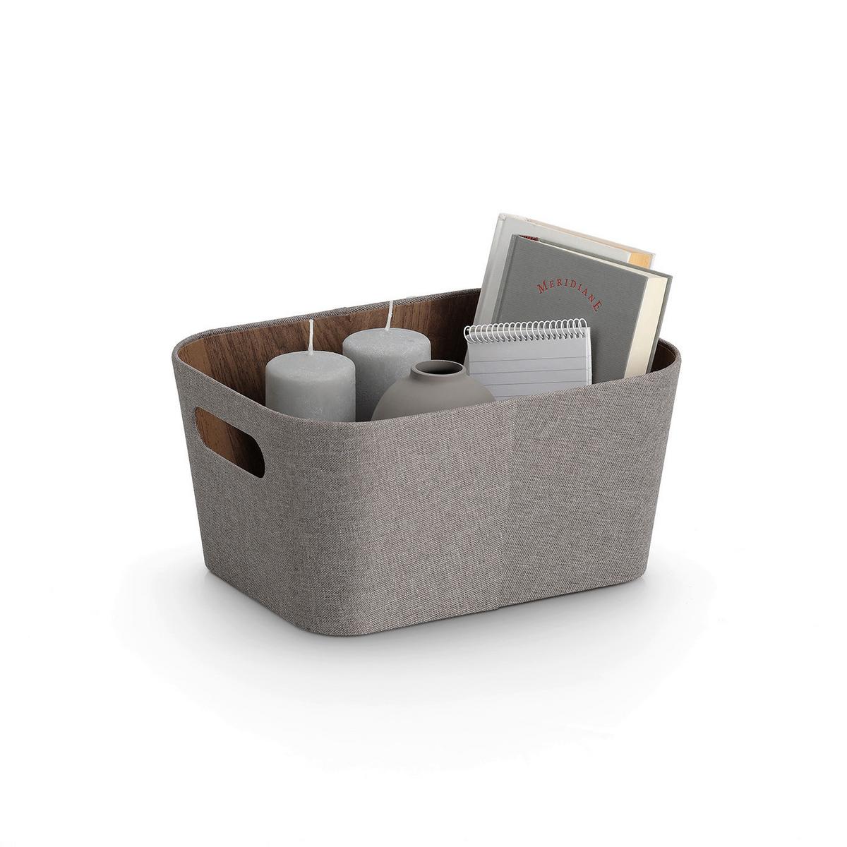 AUFBEWAHRUNGSBOXEN-SET Polyester/Pappe, Braun/Beige - Beige/Braun, Basics, Naturmaterialien/Textil - Zeller Present