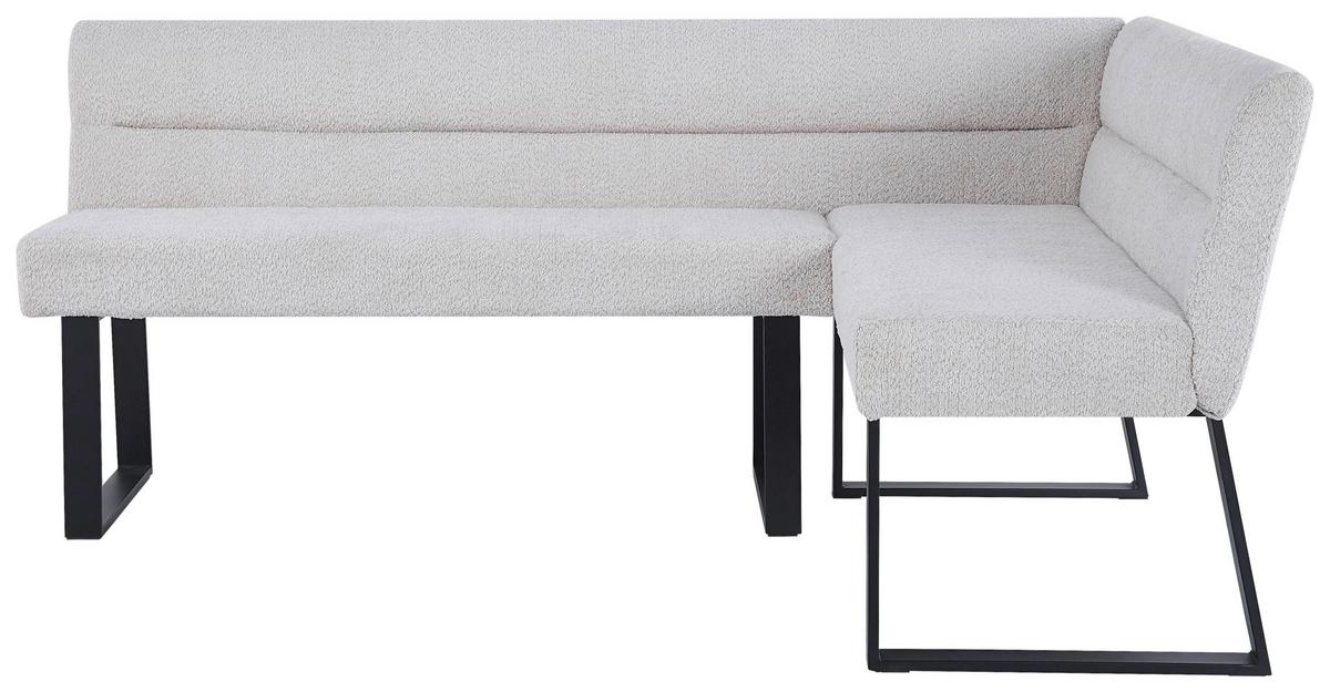 Eckbank Kea Beige, S: 190x150 cm - Beige/Schwarz, KONVENTIONELL, Textil/Metall (190/150cm) - MID.YOU