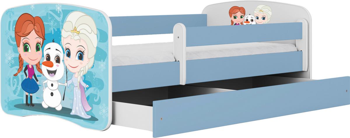 Kinder-/Juniorbett Babydreams Inkl. Matratze 80x160 - Blau/Birkefarben, MODERN, Holz/Holzwerkstoff (80/160cm) - MID.YOU