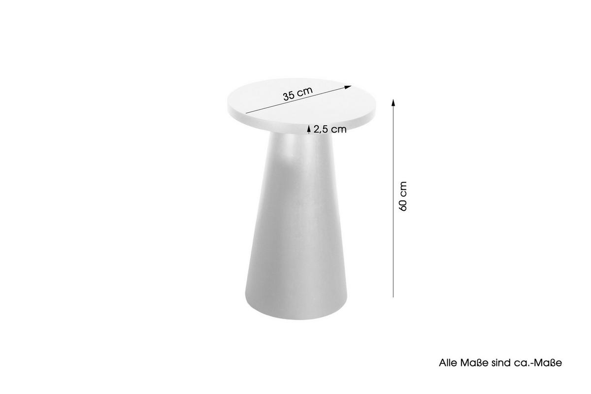 Beistelltisch Cone Weiß B: 35 cm - Schwarz/Weiß, Design, Holz (35/60/35cm) - MID.YOU