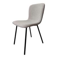 Stuhl-set Hellgrau B: 44cm 4-Teilig - Hellgrau/Schwarz, MODERN, Textil/Metall (44/79/52cm) - Livetastic