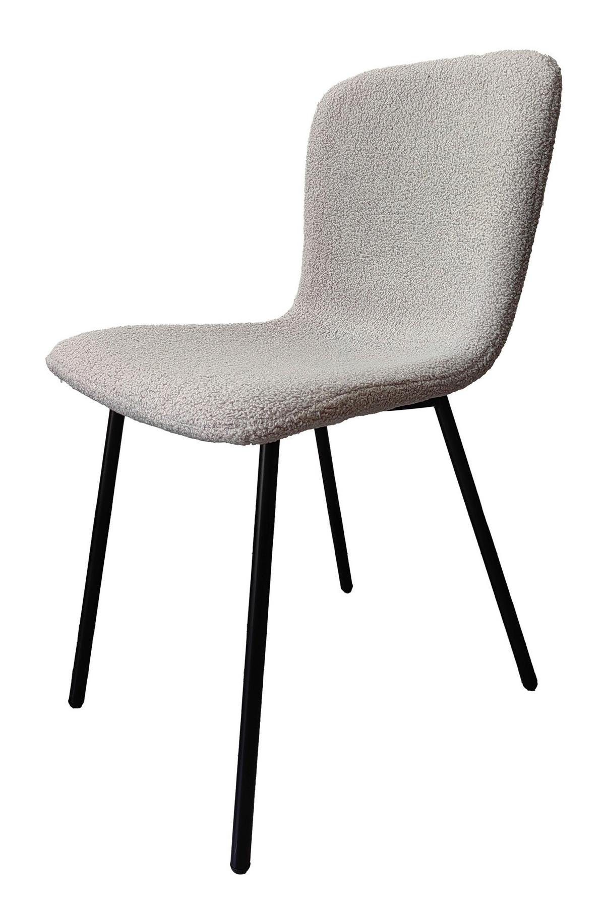 Stuhl-set Hellgrau B: 44cm 4-Teilig - Hellgrau/Schwarz, MODERN, Textil/Metall (44/79/52cm) - Livetastic