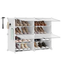 Schuhregal Weiß B: 83 cm - Weiß, Basics, Kunststoff/Metall (83/63/32cm)