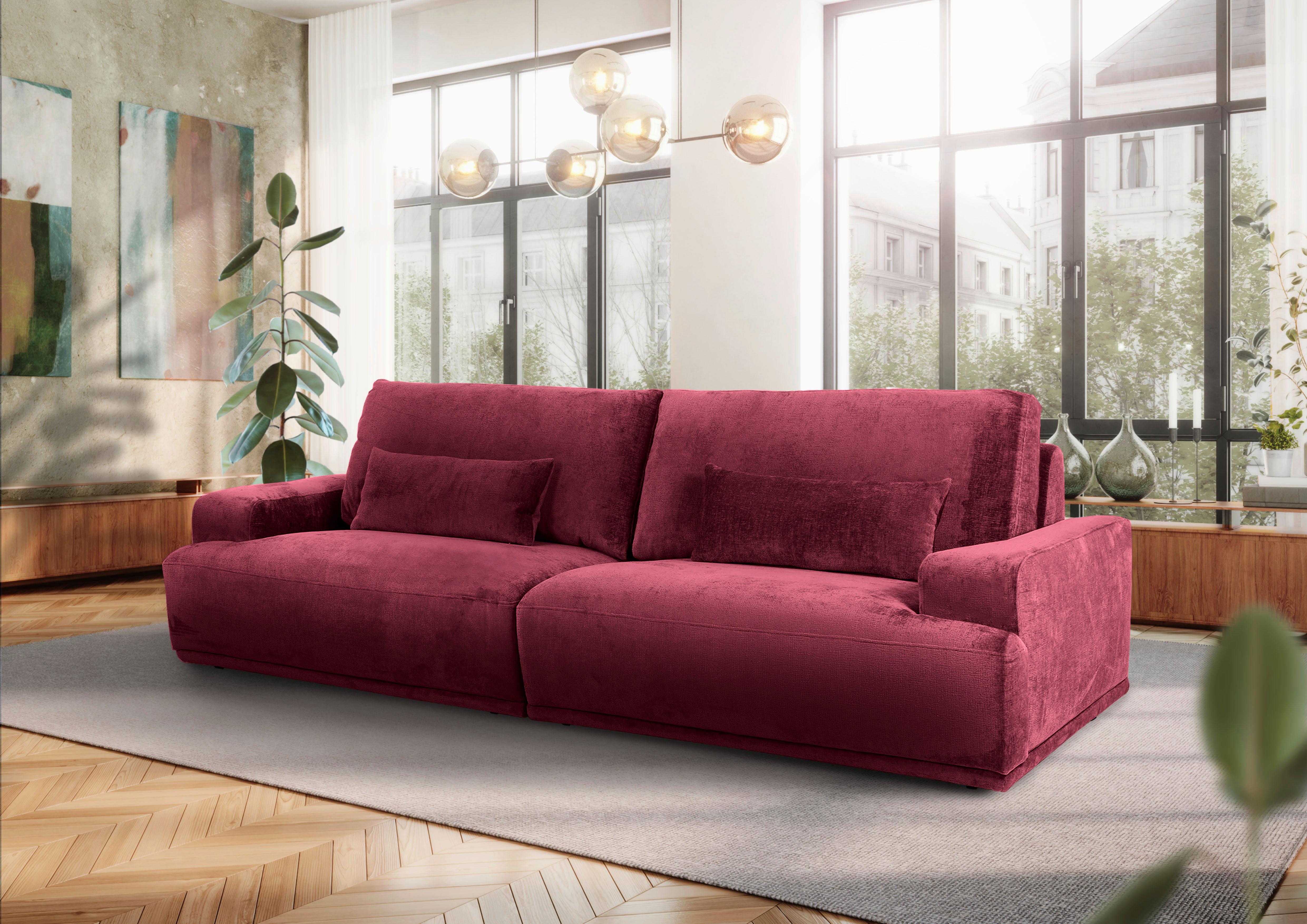 Bigsofa Mezino B: 282 cm Bordeaux Chenille - Bordeaux/Schwarz, KONVENTIONELL, Textil (282/73/115cm) - MID.YOU