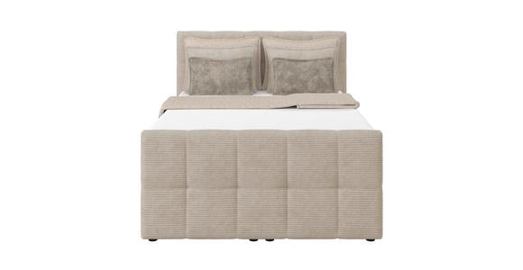 Boxspringbett mit Topper und Bettkasten 140x200 Medino - Beige, KONVENTIONELL, Holz/Holzwerkstoff (140/200cm) - Luca Bessoni