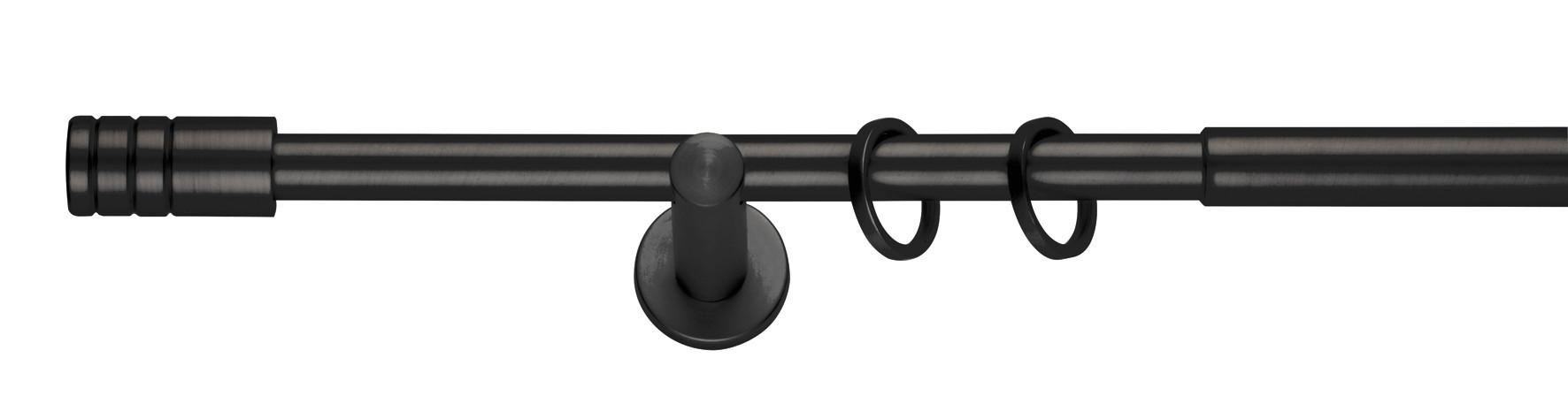 Sada tyčí na závěsy Rillcube, 120-210cm - černá, kov (120-210cm) - Premium Living