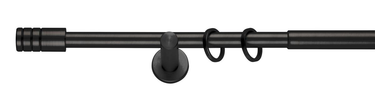 Sada tyčí na závěsy Rillcube, 120-210cm - černá, kov (120-210cm) - Premium Living