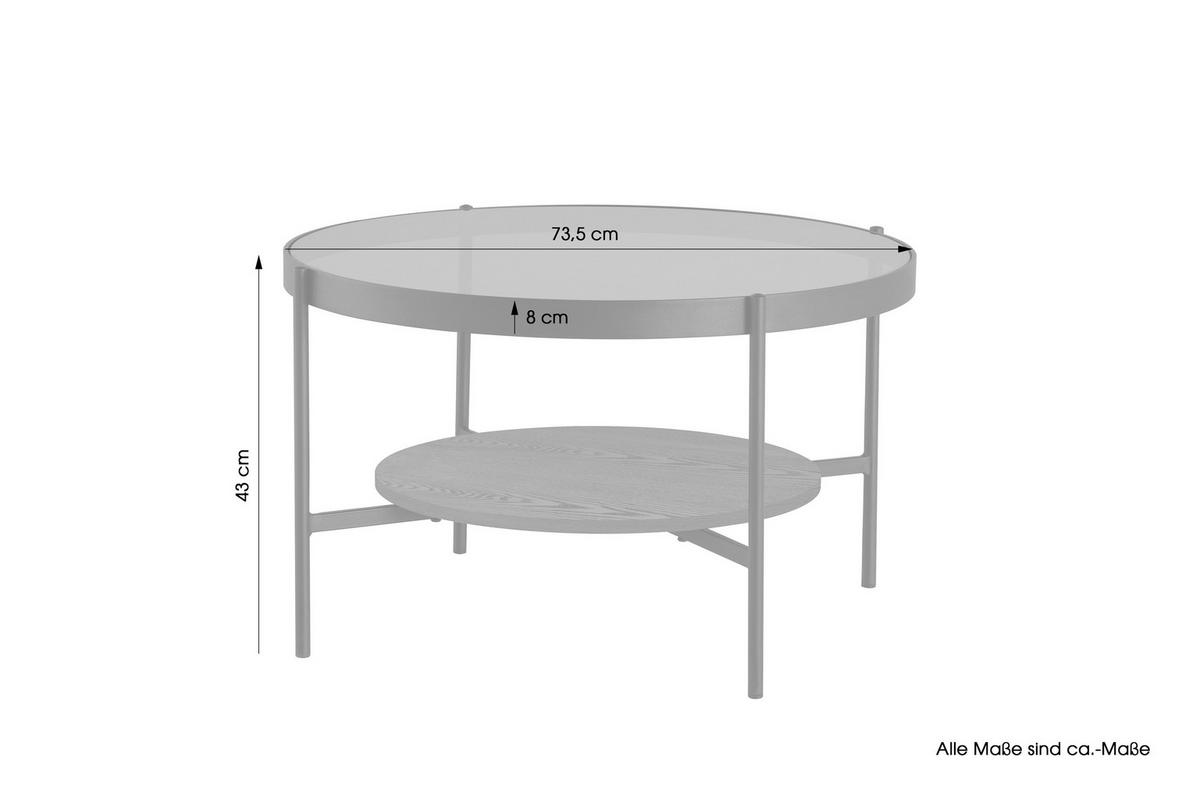 Couchtisch Ohio Schwarz D: 74 Cm - Schwarz, Design, Glas/Holzwerkstoff (73,5/42,5/73,5cm) - MID.YOU