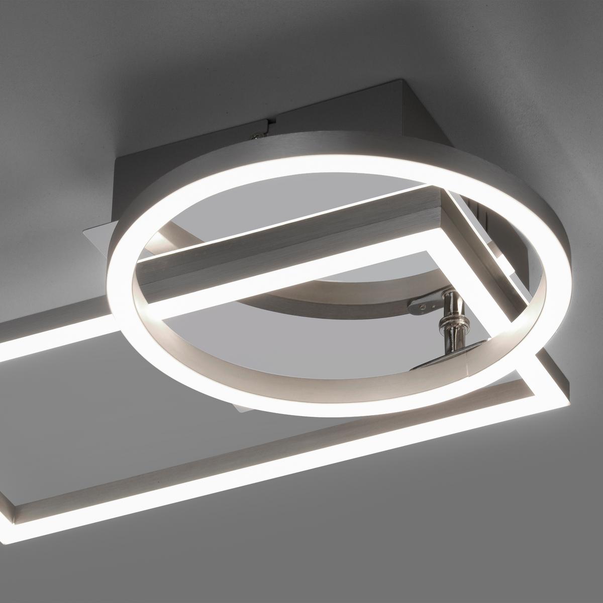 LED-Deckenleuchte Iven L: 37 cm, 2-Flammig - Silberfarben, Design, Kunststoff/Metall (37/26/83cm)