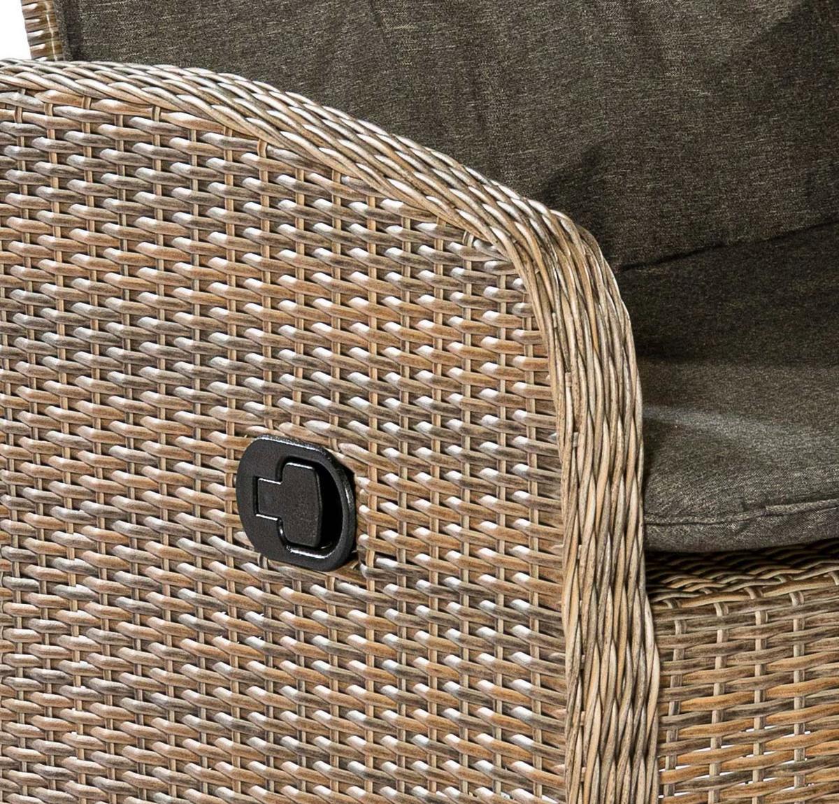 Gartensessel 2er-Set Atrani Metall/Kunststoff/Textil - Beige/Braun, KONVENTIONELL, Kunststoff/Textil (63/65/108cm) - Gardenson