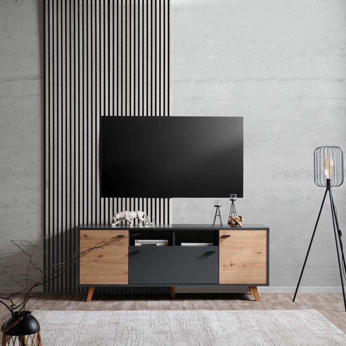 Akustikpaneel Josef - Eichefarben/Weiß, MODERN, Holzwerkstoff/Kunststoff (90/60/2cm)