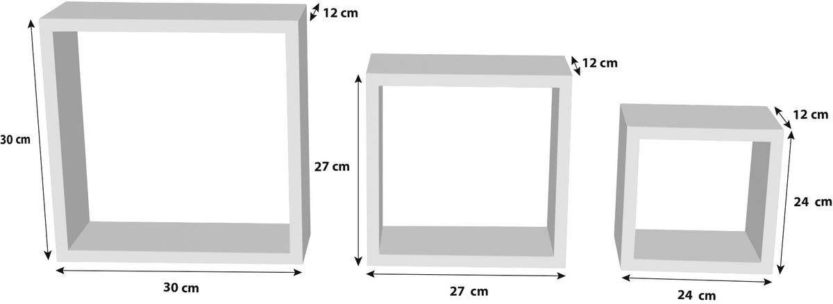 Falipolc Szett Simple *TOP ÁR* - Modern (30-27-24/30-27-24/12cm) - Best Price