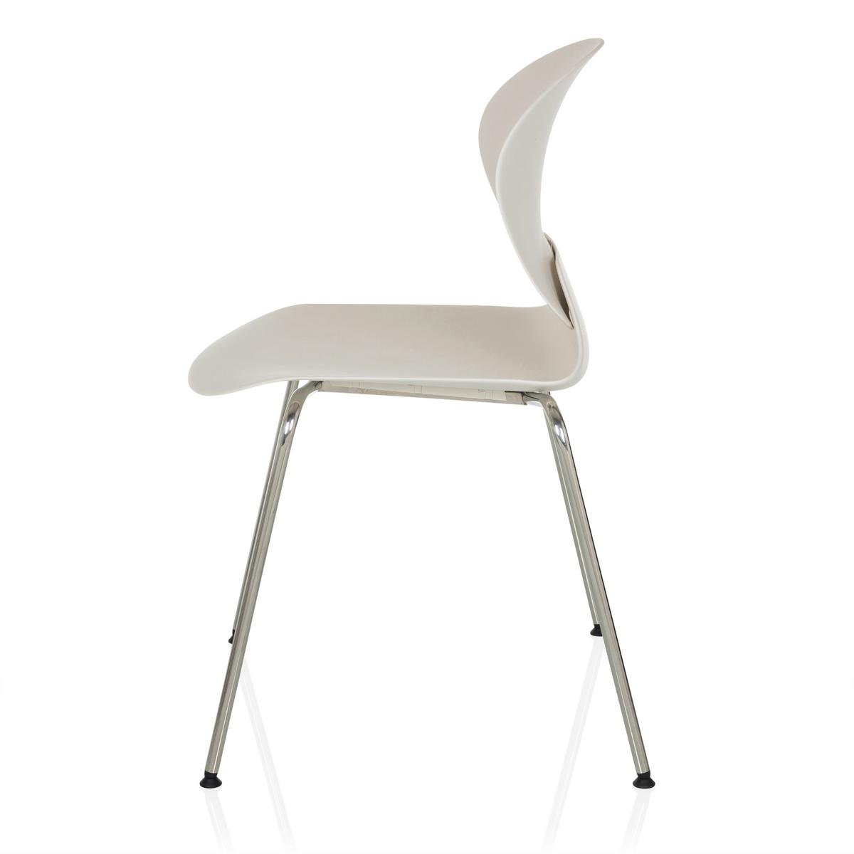 Besucherstuhl T36 Vi Weiß B: 56 cm - Silberfarben/Weiß, MODERN, Kunststoff/Metall (56/80/54cm) - MID.YOU