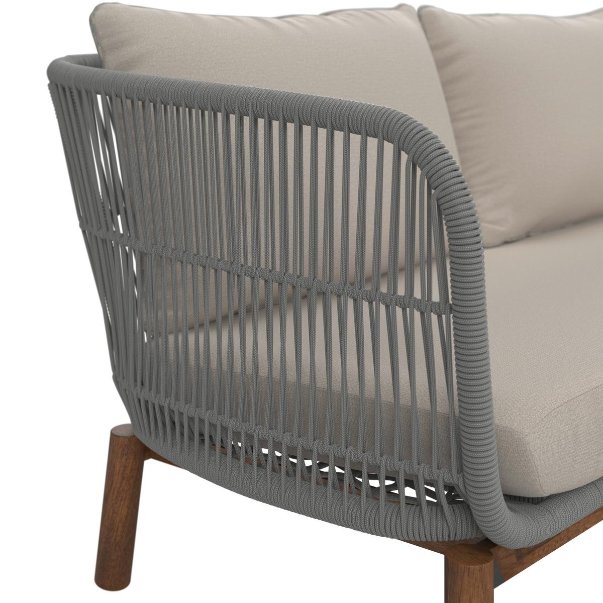 TERASOVÁ SEDACÍ SOUPRAVA MALENE - krémová/přírodní barvy, Moderní, kov/dřevo (168/70,5/80cm) - Bessagi Garden