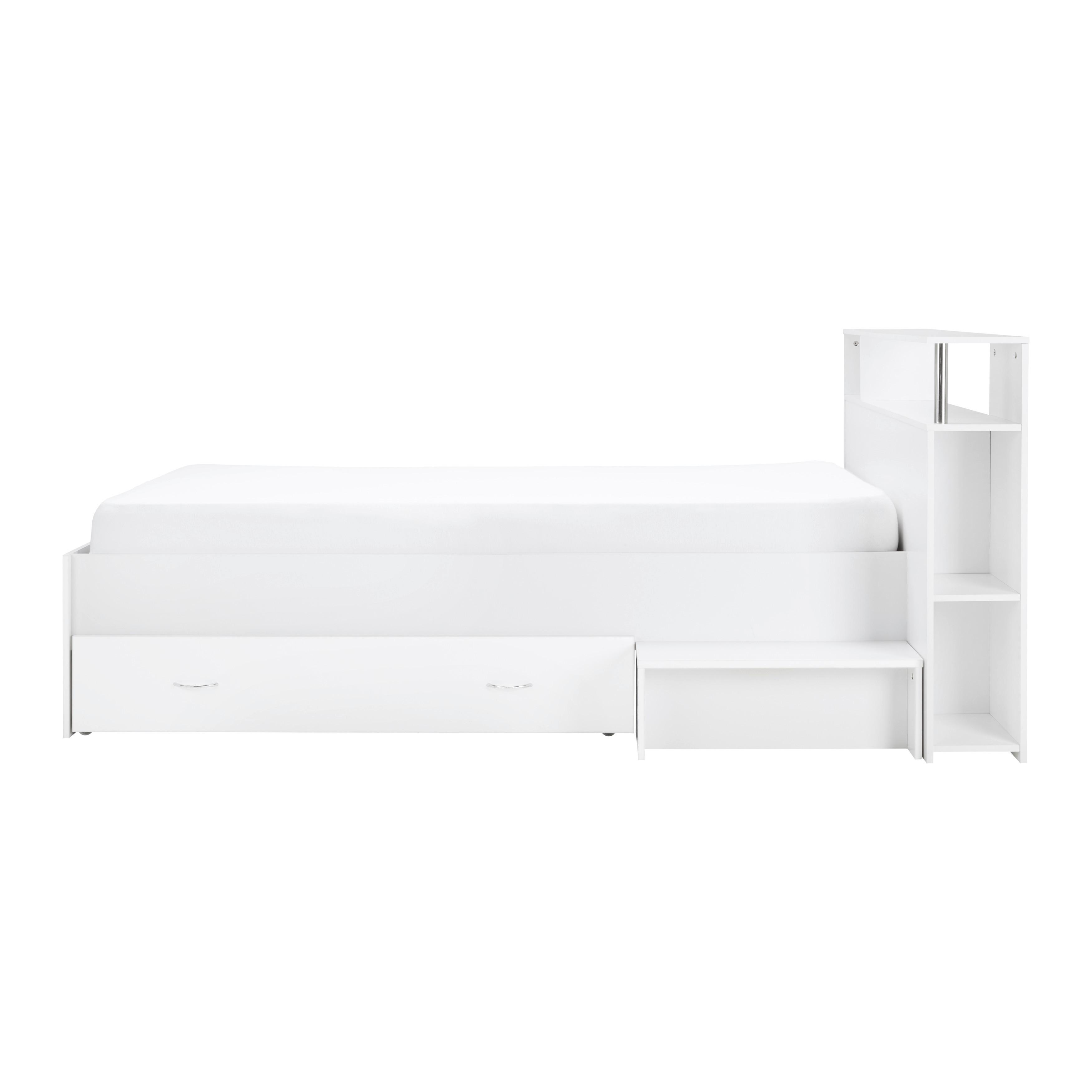 Detská/junior Posteľ Nika - biela, Moderný, kompozitné drevo (120/98,5cm) - Bessagi Home