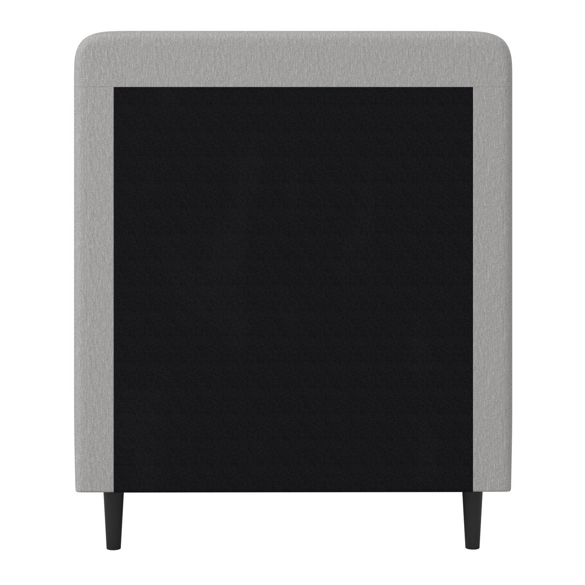 Boxspringová postel VIDA 90x200, šedá, s topperem - šedá/černá, Moderní, dřevo/textil (90/200cm) - Bessagi Home