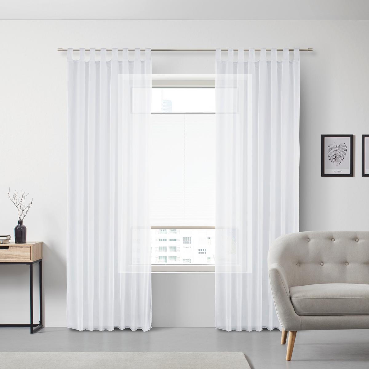 ZÁVES S PÚTKAMI Hanna 2ks/bal.,140/245cm - biela, textil (140/245cm) - Based
