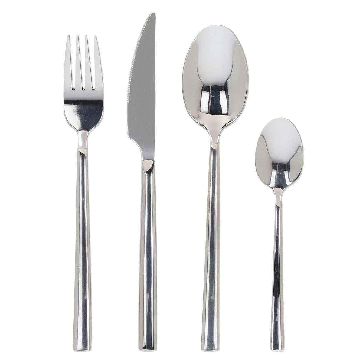 Besteckset Elegance 24--Teilig. Edelstahl - Edelstahlfarben, MODERN, Metall - Tognana
