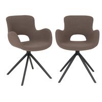 Armlehnstuhl-set Amorim Graubraun B: 59 Cm - Graubraun/Schwarz, MODERN, Textil/Metall (59/82/58cm) - MID.YOU