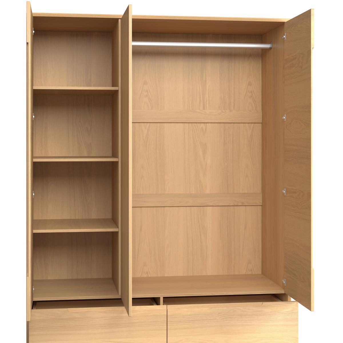 Šatní skříň MARLO š. cca 148 cm, dekor dub - barvy dubu, Moderní, dřevo/kompozitní dřevo (148/223/60cm) - Bessagi Home