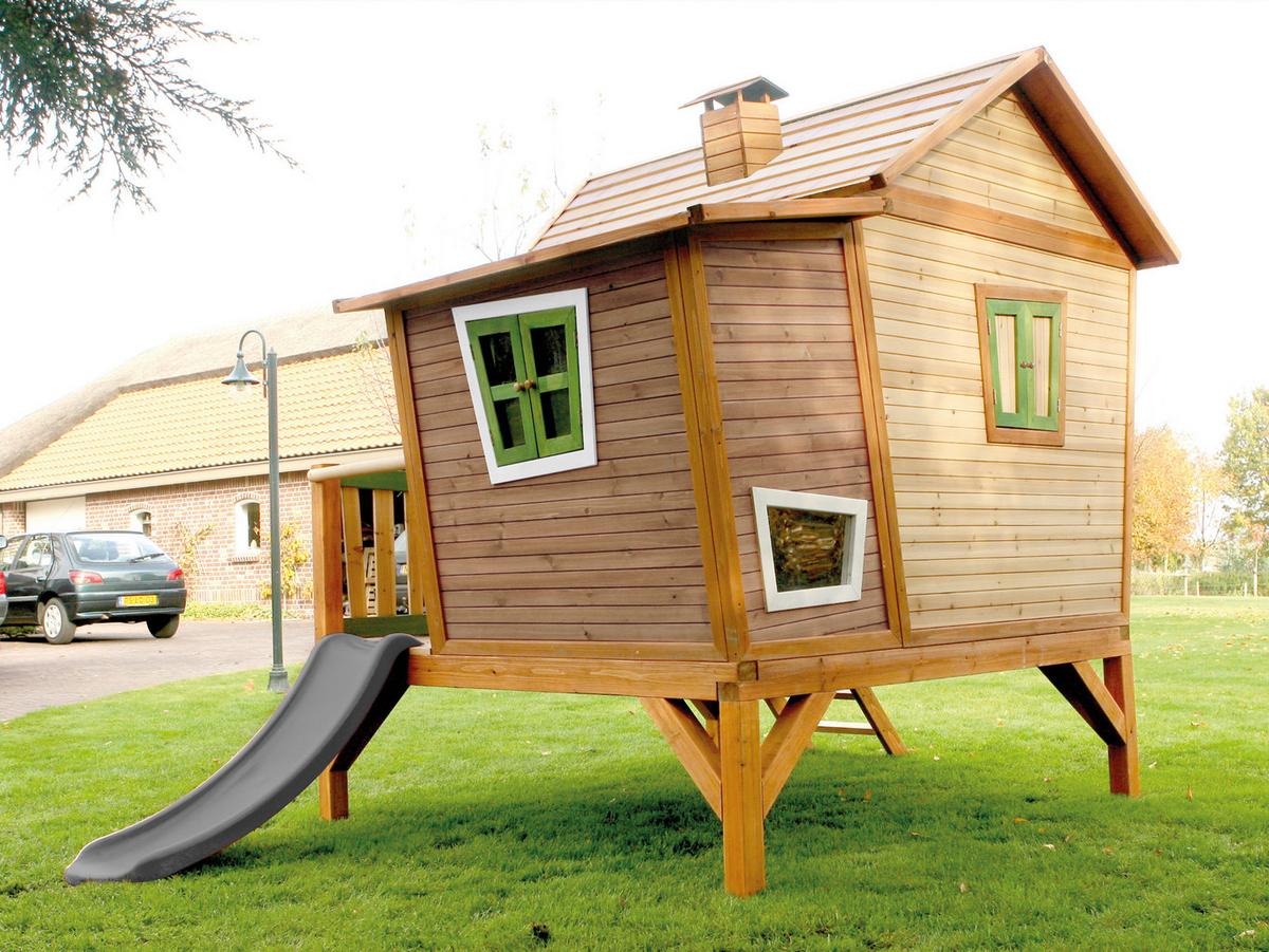 Spielhaus A030.108.80 - Hellgrün/Braun, KONVENTIONELL, Holz/Kunststoff (123/12,8/152cm) - Ambia Garden