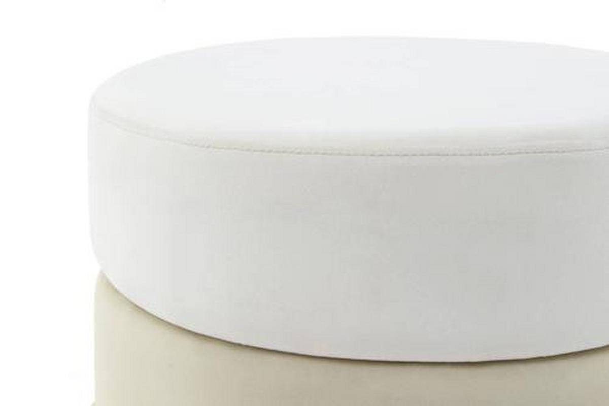 Okrúhla taburetka CRE, krémová / zlatá - zlatá/krémová, Basics, kov/kompozitné drevo (48,5/46/48,5cm)