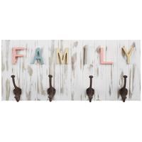 Nástěnný věšák FAMILY 17 - vícebarevná, Romantický / Rustikální, dřevo (70/30/11cm) - Mömax
