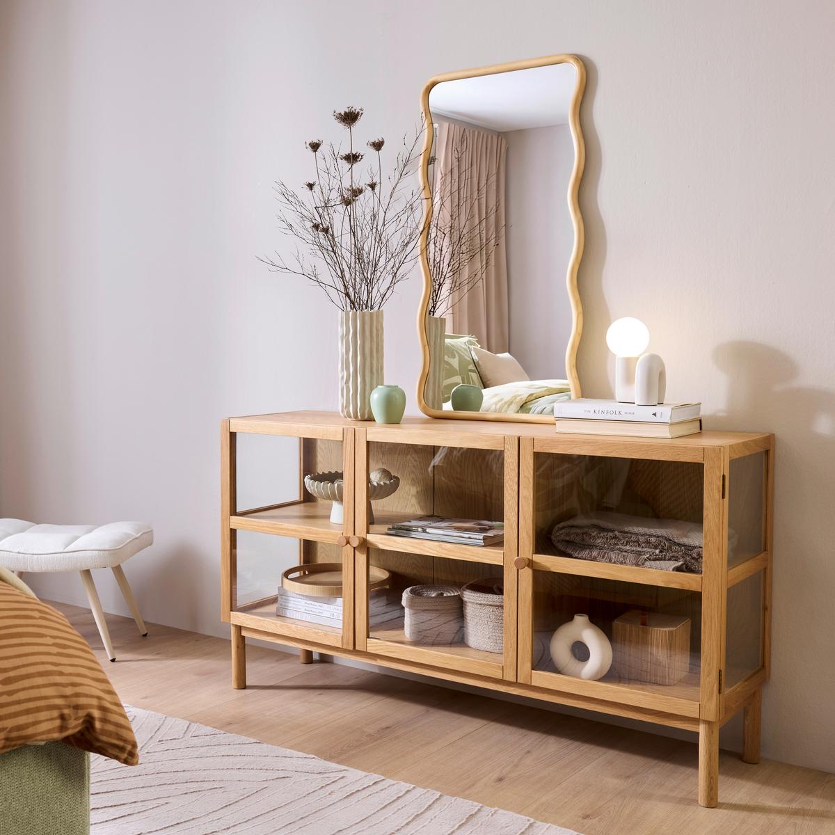 Zrcadlo WAVE -EXKLUSIV- - barvy borovice/přírodní barvy, Natur, dřevo/kompozitní dřevo (50/100/2cm) - Mömax