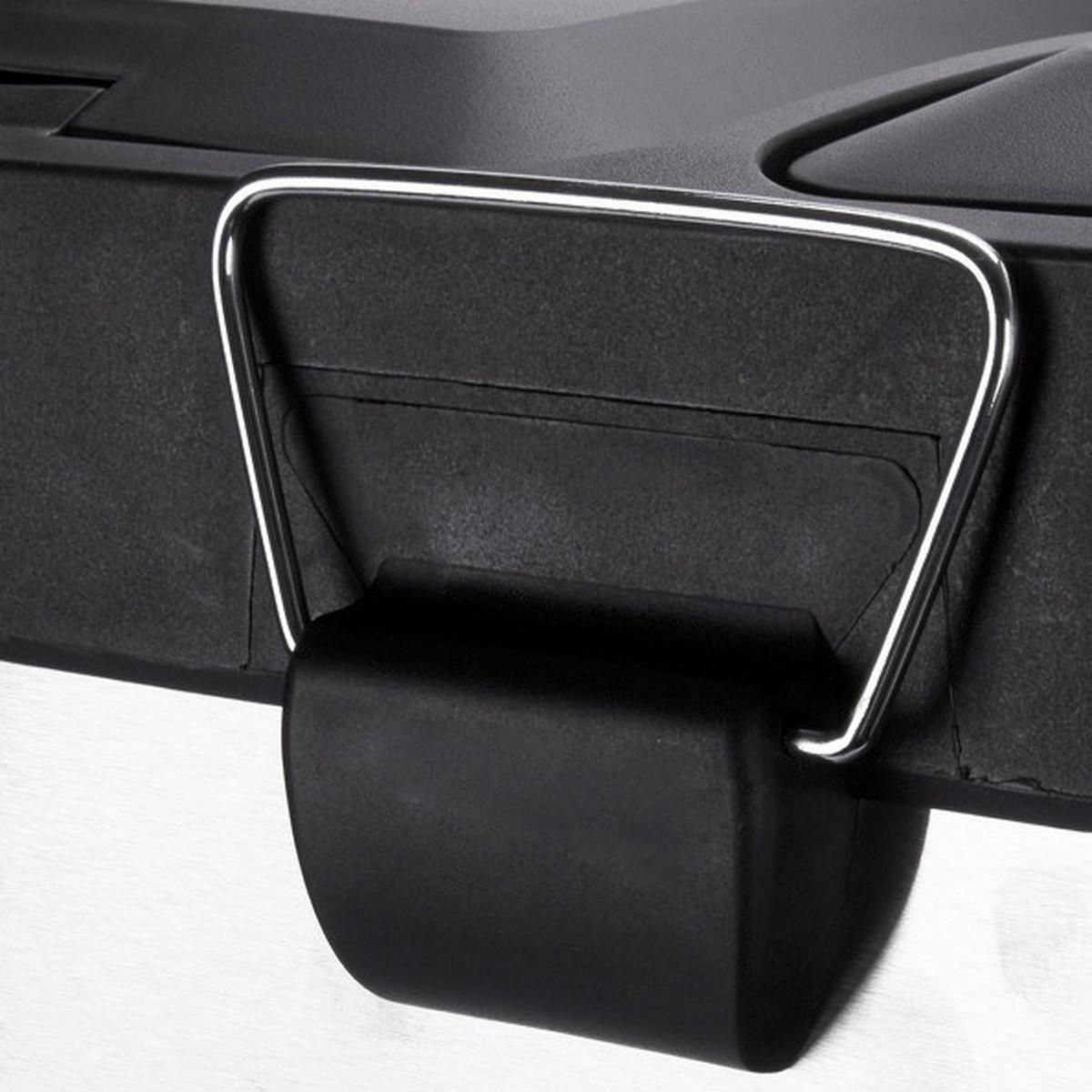 Treteimer 16l Silberfarben Metall Lxbxh: 31x26,5x39,5 - Silberfarben/Schwarz, Basics, Kunststoff/Metall (31/26,5/39,5cm)