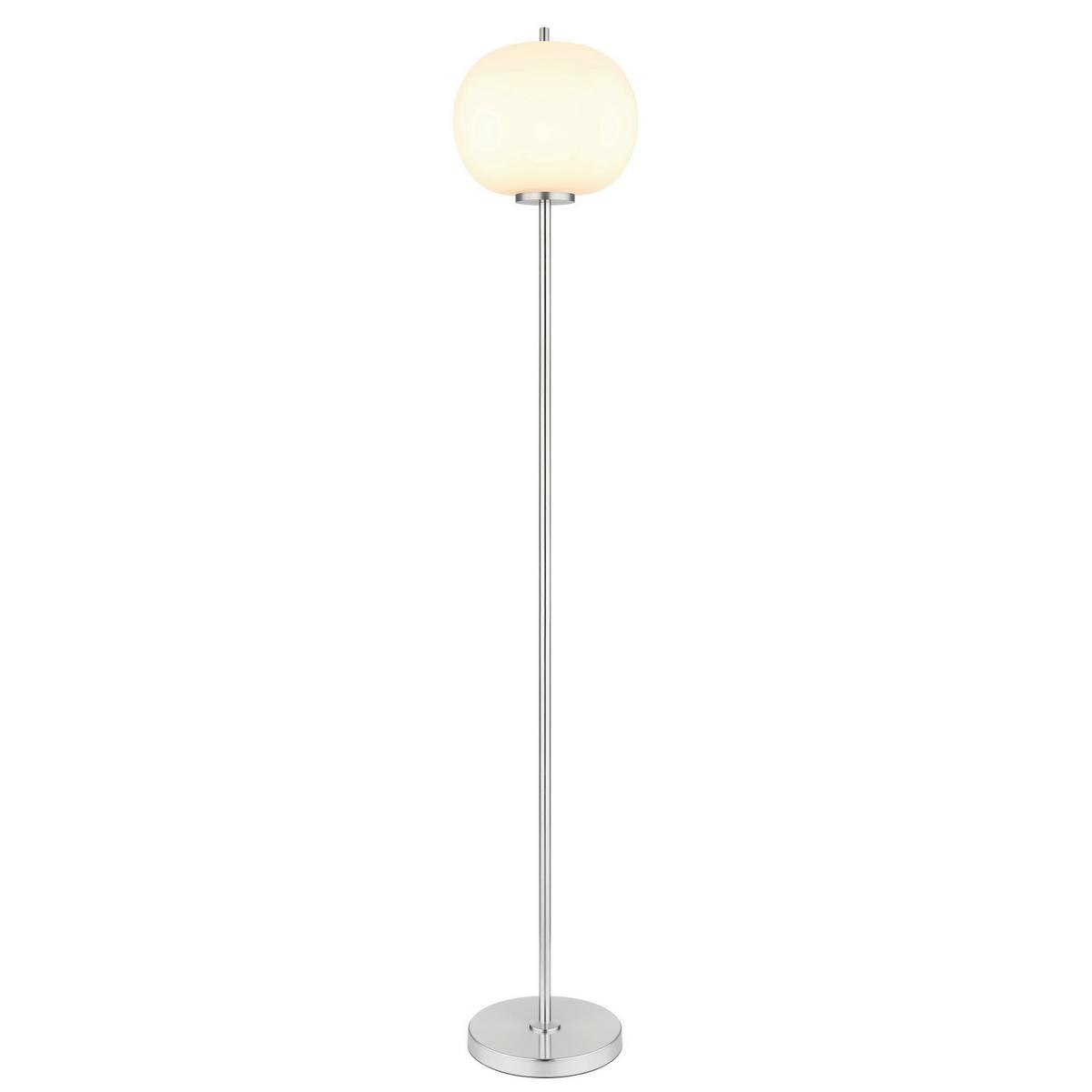 Stehleuchte Exkl. 1xe27, 60w - Nickelfarben, KONVENTIONELL, Glas/Metall (30/160cm) - Globo