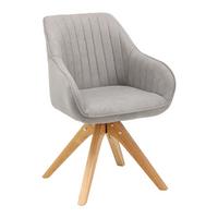 Jídelní židle LEONIE šedá - barvy dubu/světle šedá, Moderní, dřevo/textil (60/84/61cm) - P & B