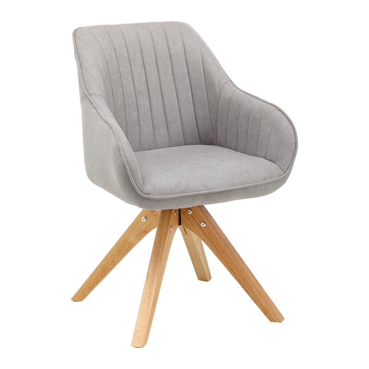 Jídelní židle LEONIE šedá - barvy dubu/světle šedá, Moderní, dřevo/textil (60/84/61cm) - P & B