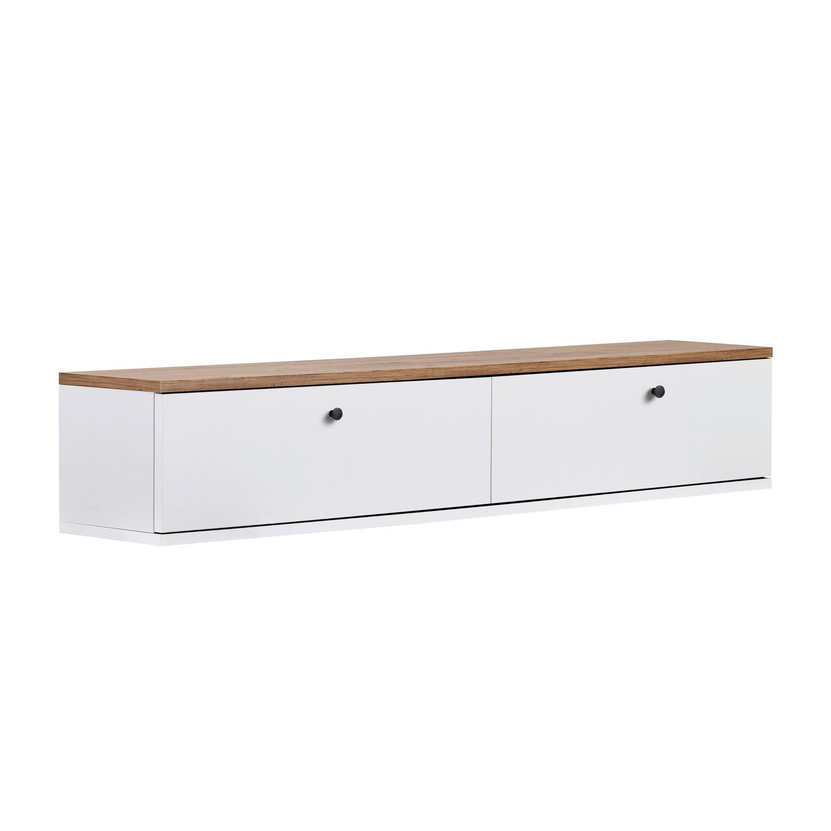 TV-ELEMENT Weiß/Kieferfarben B: 140cm - Weiß/Kieferfarben, MODERN, Holzwerkstoff (140/25/25cm)