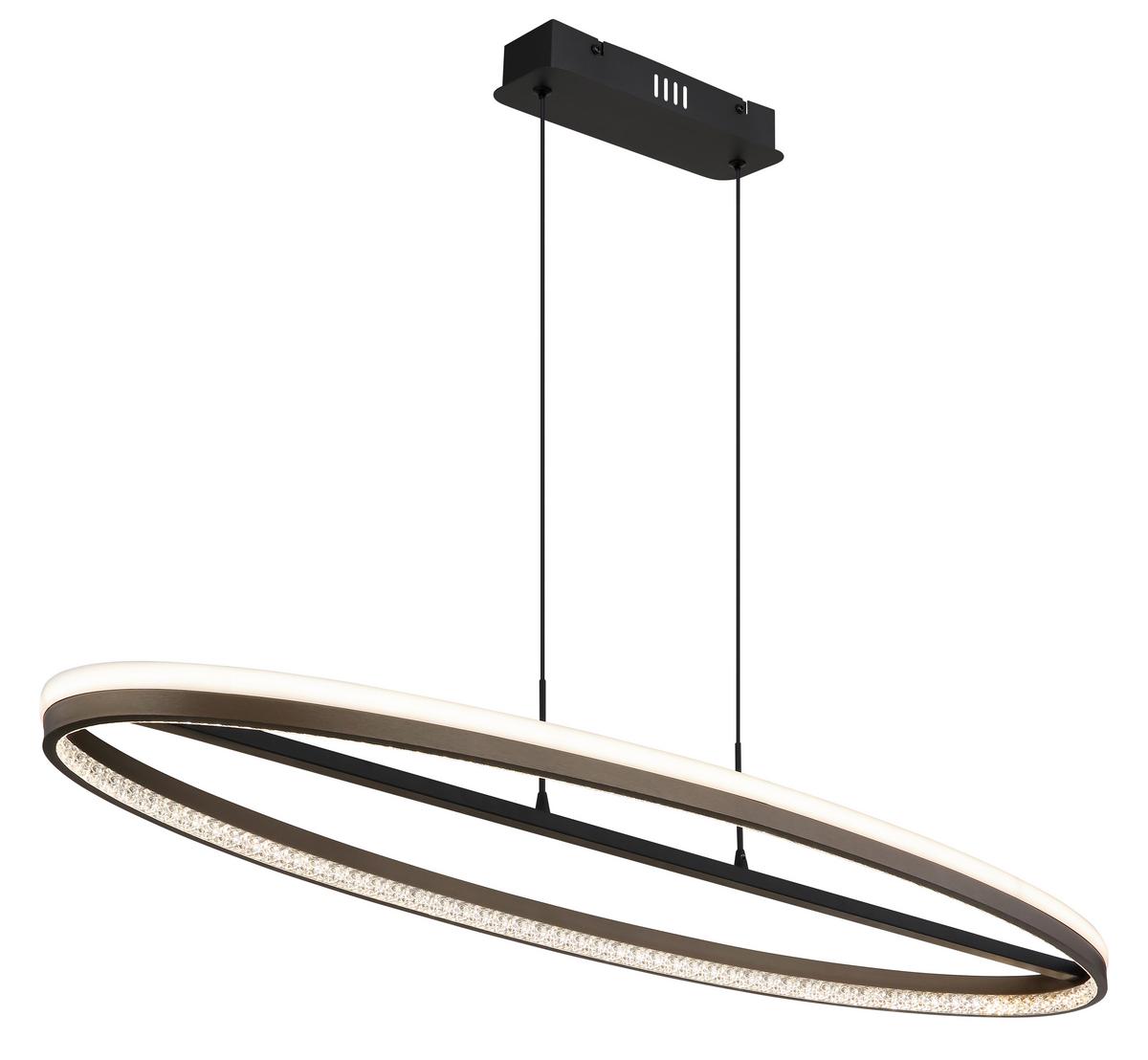 Led-hängeleuchte 67179h1 - Klar/Dunkelgrau, Design, Kunststoff/Metall (101/29/150cm) - Globo