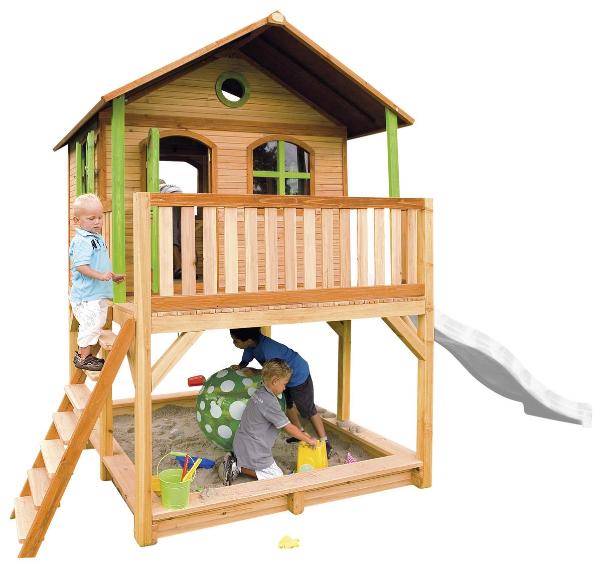 Spielhaus A030.042.90 - Weiß/Braun, KONVENTIONELL, Holz (432/293/212cm) - Ambia Garden