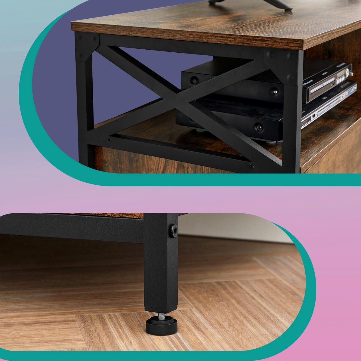 TV-Element Schwarz, Dunkelbraun B: 147 cm - Dunkelbraun/Schwarz, Trend, Holzwerkstoff (147/50/40cm) - MID.YOU