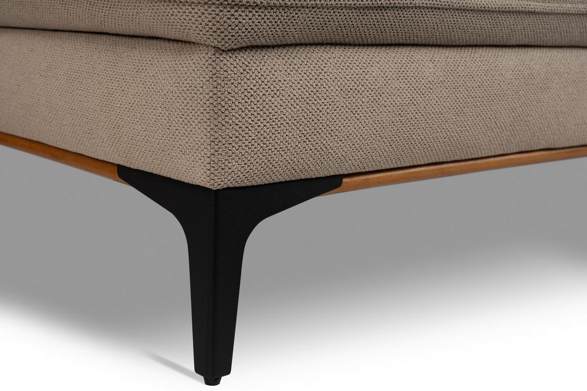 Ecksofa Bergamo - Beige/Schwarz, MODERN, Textil (238/162cm) - Ondega