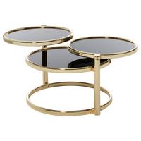 Odkládací stolek Susi zlatý - barvy zlata, Design, kov/sklo (58/58/43cm) - MID.YOU