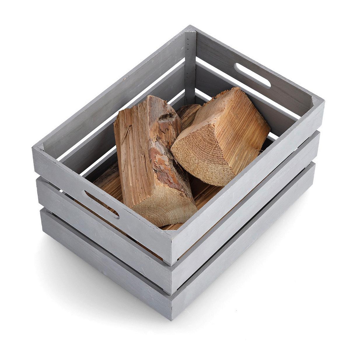 Dekokiste Holz Grau LxBxH: ca. 39x29x21,5 cm - Grau, Basics, Holz (39/29/21,5cm) - Zeller Present