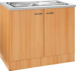 Schrank mit Edelstahlspüle Küchenblock mit 4-teiligem Geräteset