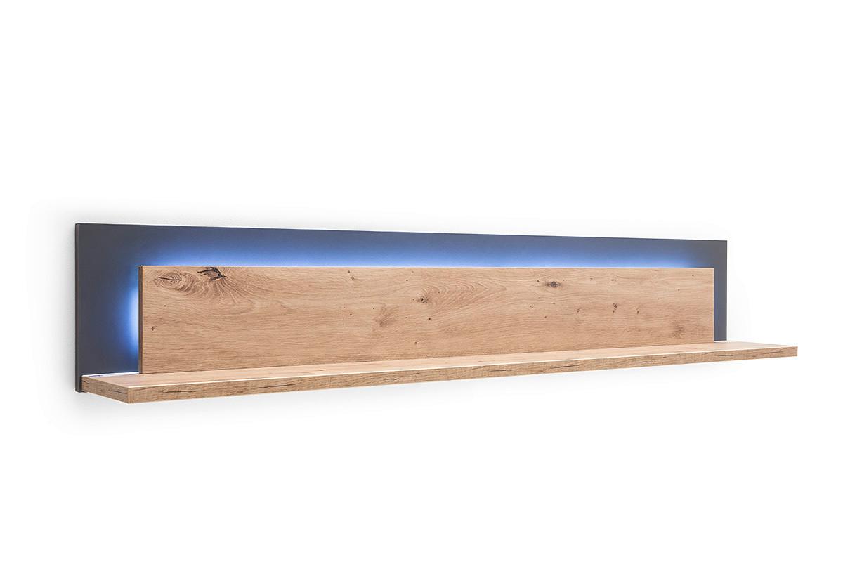 Wandboard Meran B: 139 cm Anthrazit/Eichefarben - Eichefarben/Anthrazit, Design, Holzwerkstoff (139/24/20cm) - Livetastic