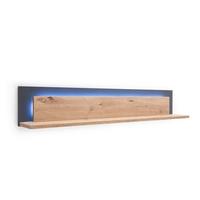 Wandboard Meran B: 139 cm Anthrazit/Eichefarben - Eichefarben/Anthrazit, Design, Holzwerkstoff (139/24/20cm) - Livetastic