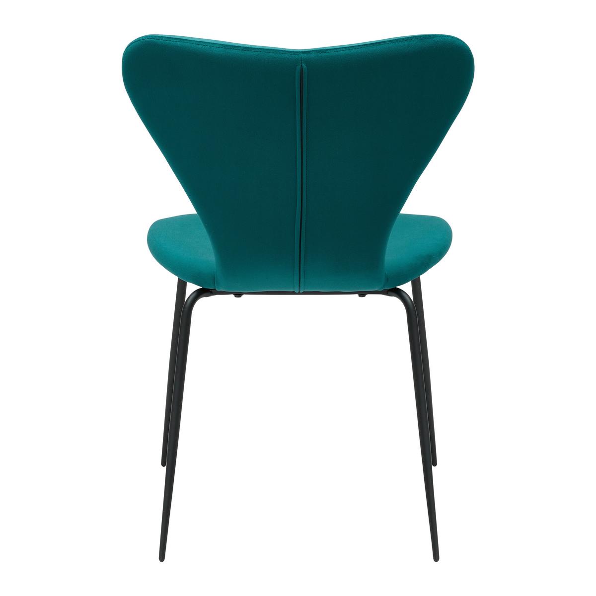 Jídelní židle ALICIA petrolejová - petrolej/černá, Moderní, kov/dřevo (53/82,5/53cm) - Bessagi Home