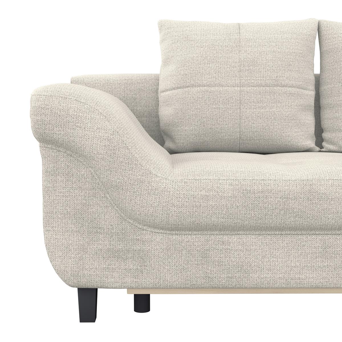 Ecksofa mit Schlaffunktion Mendoza New Chenille 309x197cm - Greige/Schwarz, KONVENTIONELL, Textil (309/197cm) - Ondega