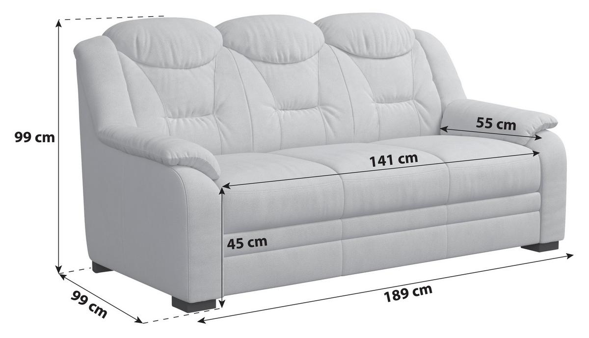 Trojmiestna pohovka MARCUS, hnedá ženilka - hnedá/čierna, Basics, textil/plast (189/99/99cm) - MID.YOU