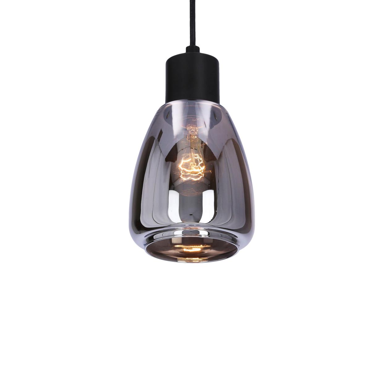 Pendelleuchte 31-35080 Moldo - Schwarz, KONVENTIONELL, Glas/Metall (12/12/120cm)