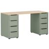 Schreibtisch B 140cm H 73,1 cm Elma, Olivgrün - Eichefarben/Hellgrün, MODERN, Holzwerkstoff (55,5/140/73,1cm) - MID.YOU
