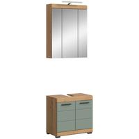 Badezimmer Scout Salbeigrün B: 60 Cm - Salbeigrün/Schwarz, MODERN, Glas/Holzwerkstoff (60cm) - MID.YOU